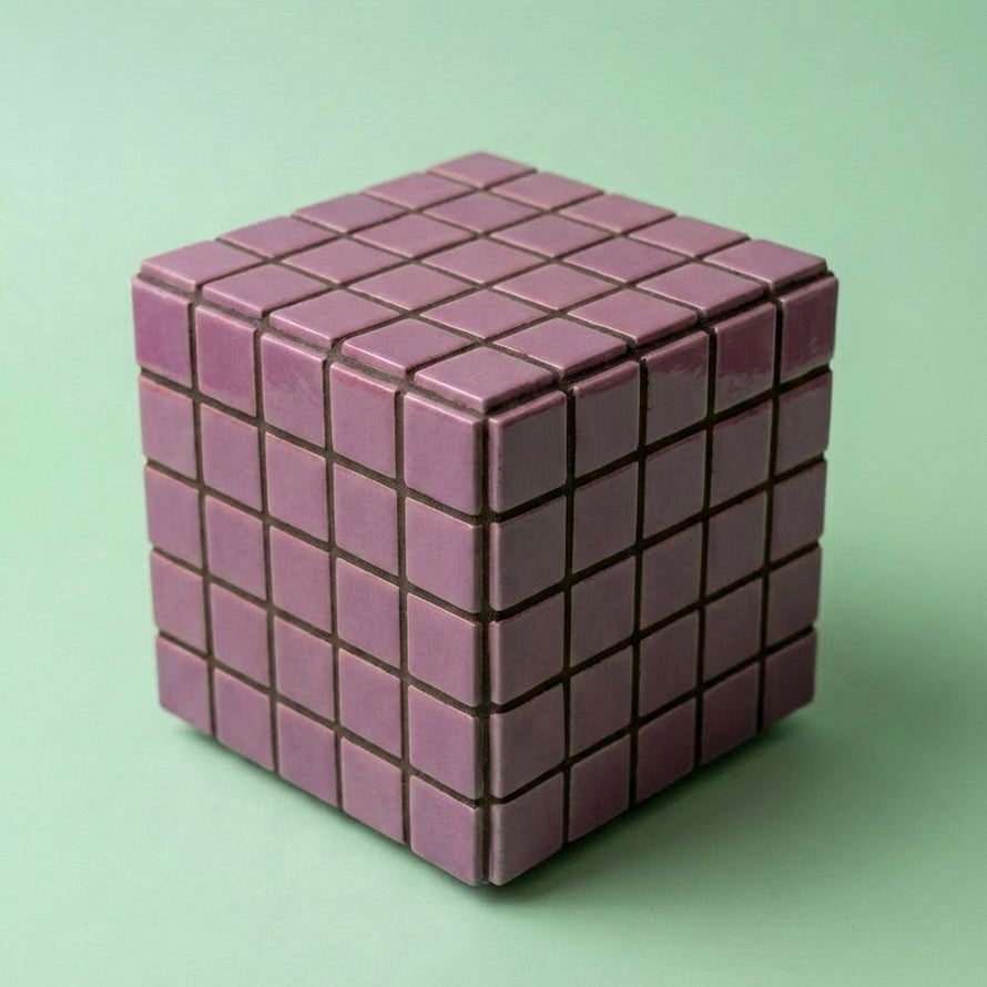 Mosaic Cube Lamp (Purple) - Handmade Ambient Light