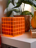 Mosaic Cube Lamp (Orange) – Handmade Ambient Light